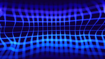 Naklejka premium Abstract Technology Background With Blue Digital Grid Wave Pattern Vector Illustration