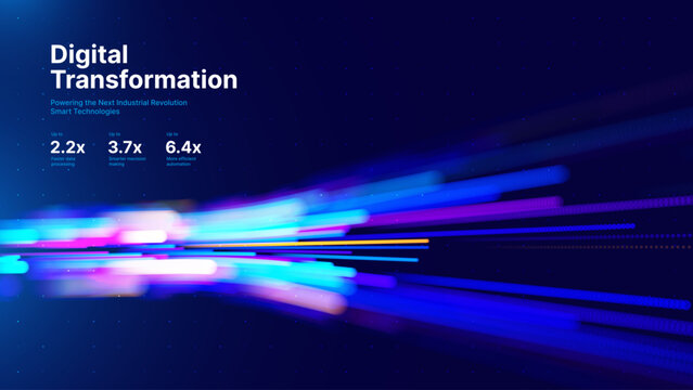 Advanced Tech Startup Fast Data Flow with Optical Fiber Abstract Technology Background. Cutting-Edge AI High Speed Thinking Data Lines Concept. Vector Illustration.