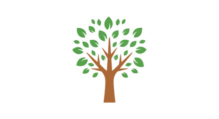 Fototapeta premium Minimalist tree graphic illustration isolated on a white background, concept of nature