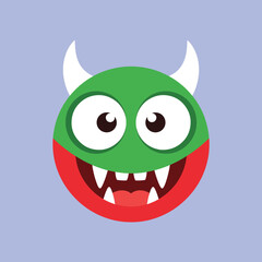 Fototapeta premium Green Monster Face