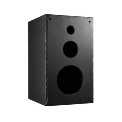 Obraz premium Sleek Black Slate Speaker Enclosure with Three Openings