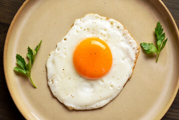 Fried egg on plate