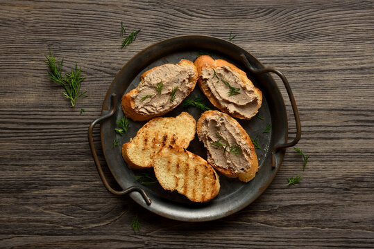 Liver pate on toasted bread