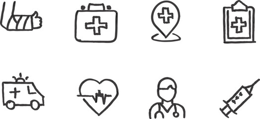 Fototapeta premium Medical hand drawn icon