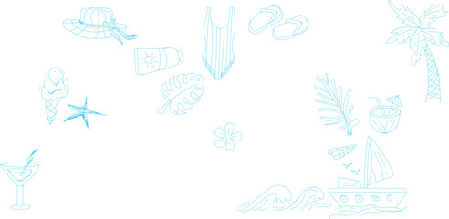 Obraz premium summer vacation hand drawn icon