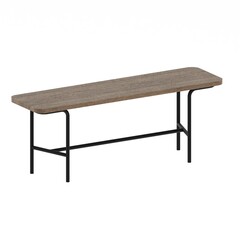 Fototapeta premium Modern bench in perspective view crafted from solid white oak antique grey with clean lines and smooth grain texture, perfect for contemporary interiors.