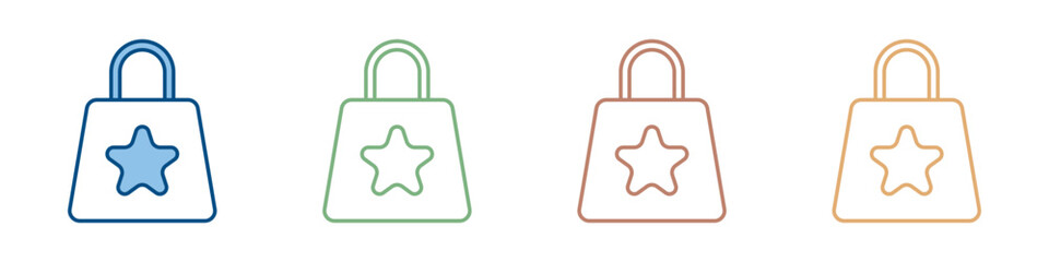 Fototapeta premium Shopping Bag Icon Set Multiple Style Collection 