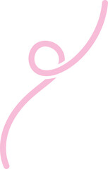 Obraz premium Abstract line shape. Doodle wavy graphic element. Fluid curved pink spiral and ribbon. Modern squiggle for groovy poster and banner design.