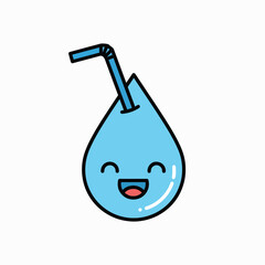 Happy Water Drop Character