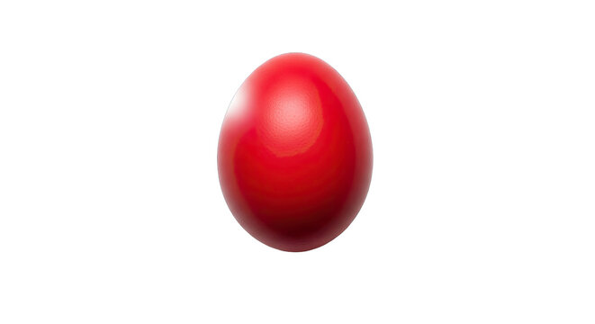 Easter red egg isolated on transparent background
