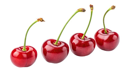 set of cherry ,isolated on transparent png