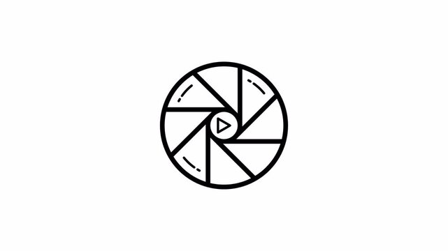 Simple Line Animation. Aperture on Alpha Channel. 4K Animation. Suitable for Film, Cinema and Movie Content.