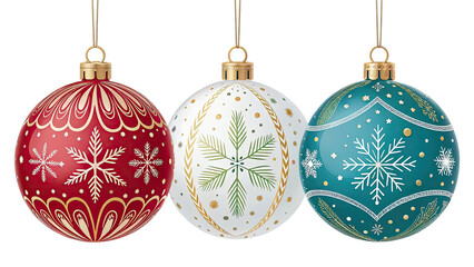 set of christmas ball ,isolated on transparent png