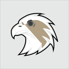 Obraz premium Eagle Head Symbol: A minimalist illustration of an eagle head, symbolizing strength and freedom, rendered with sharp lines and a bold color palette.