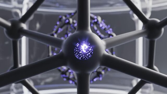 Abstract Molecular Structure With Glowing Particles and Futuristic Design