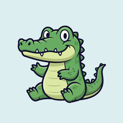 Fototapeta premium Cartoon Crocodile Character