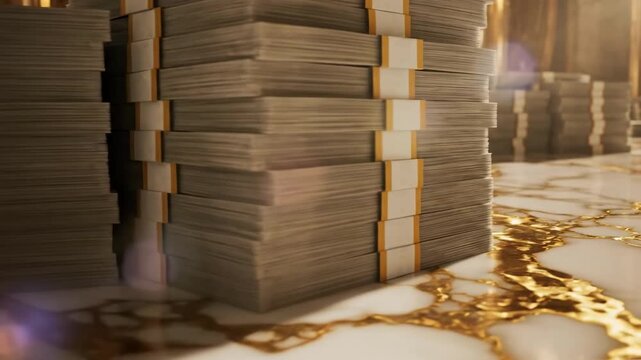 Large Stack of Paper Documents Office Background Tall stack of paper documents representing paperwork overload