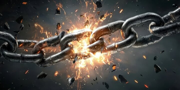 Broken chains represent the release from oppression and the quest for freedom.