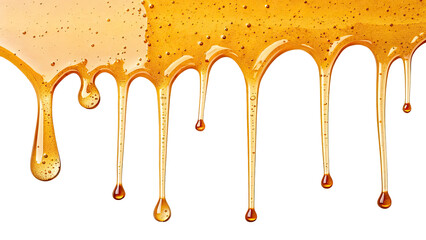 set of honey dripping ,isolated on transparent png