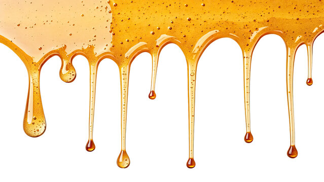 set of honey dripping ,isolated on transparent png