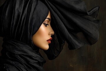 Elegance in Motion With Flowing Fabric and a Captivating Presence Generative AI