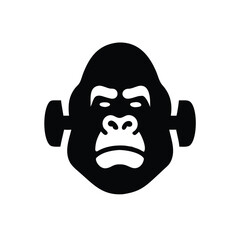 Gorilla head silhouette illustration