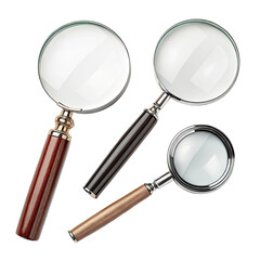 set of magnifying glass ,isolated on transparent png