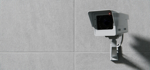 Security CCTV Camera on Concrete Wall, Surveillance Abstract Background