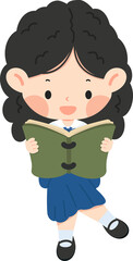 Fototapeta premium happy child holding book while enjoying quiet time with gentle mood and cozy feeling for creative scene