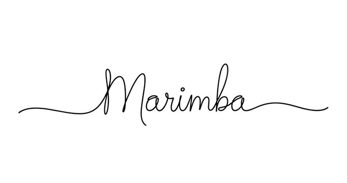 Elegant handwritten marimba script with flowing lines. No editable strokes