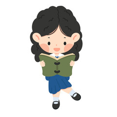 Obraz premium Peaceful Young Girl Reading a Favorite Story