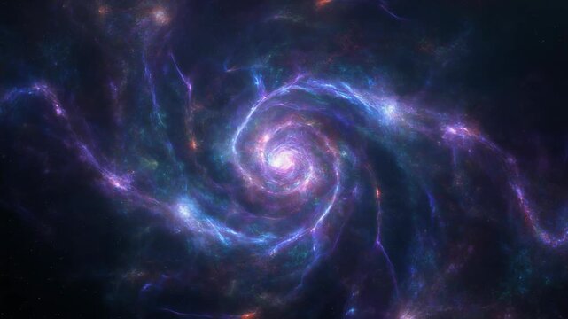 Cosmic Microwave Background Radiation Visualization: Swirling Galaxy Nebula
