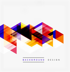 Fototapeta premium Abstract geometric shapes overlap, creating vibrant colorful design. Modern style, clean lines, suitable background element.