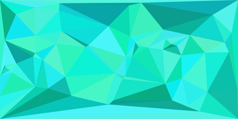 Obraz premium Teal Low Poly Abstract Background – Modern Turquoise Geometric Polygon Vector Texture