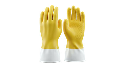 Obraz premium Yellow and White Rubber Cleaning Gloves