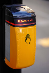 Pedestrian Crossing Signal Button with Please Wait Illuminated Text