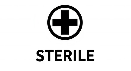 Obraz premium Medical Sterility Symbol With The Word Sterile, Emphasizing Cleanliness And Safety Measures