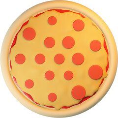 3D Pizza Top View