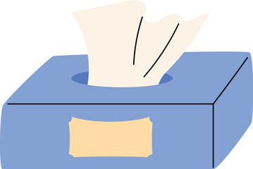 Hand Draw Blue Tissue Box, Cleaning Tissue illustration
