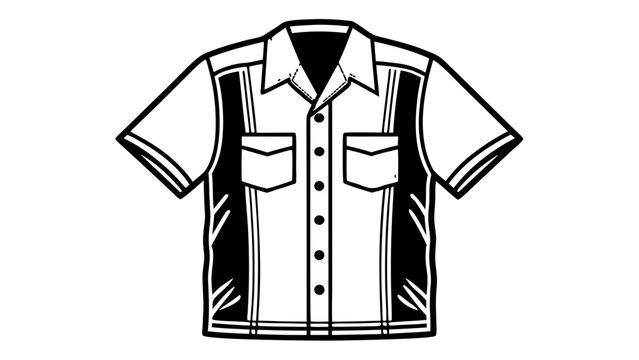 Detailed illustration of a shirt with pockets and buttons from a front view