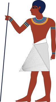 Egyptian Vizier Ancient Egypt Official and Advisor Deity Vector Color Illustration