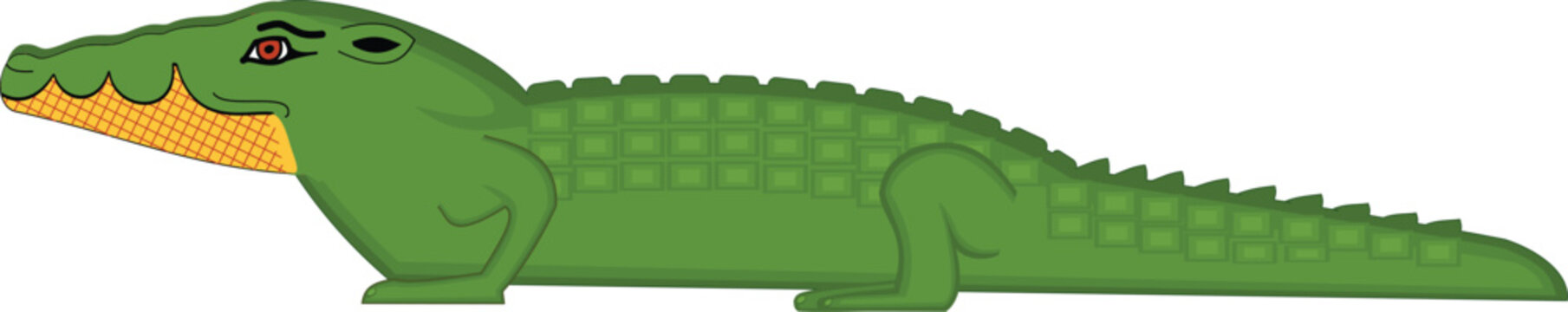 Ancient Egyptian Crocodile Sobek God Symbol of Strength Vector Illustration