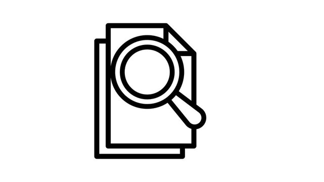 Animated audit document icon 4k motion seamless looping