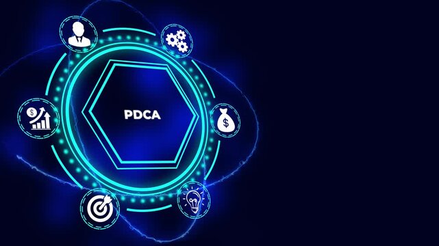 PDCA Cycle Quality Management Process Improvement Business Concept. Business, Technology, Internet and Network Concept.