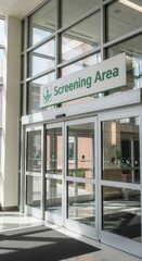 Modern Healthcare Entryway Showcasing Screening Area Access for Patient Examinations and