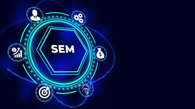 SEM Search Engine Marketing Advertising PPC Digital Strategy Business Concept. Business, Technology, Internet and Network Concept.