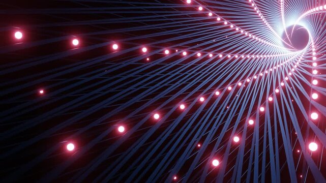 Big data flow visualization with blockchain technology for data science presentations, fintech videos, and tech company content. High-speed internet concept. 4K loop.