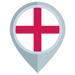 Obraz premium England map location pin icon with national flag. Flat design map location pin icon featuring the national flag of England.