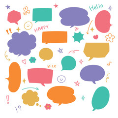 ポップなカラフルふきだし素材セット