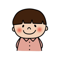 Fototapeta premium 大人しいマッシュヘアの子供（男の子）